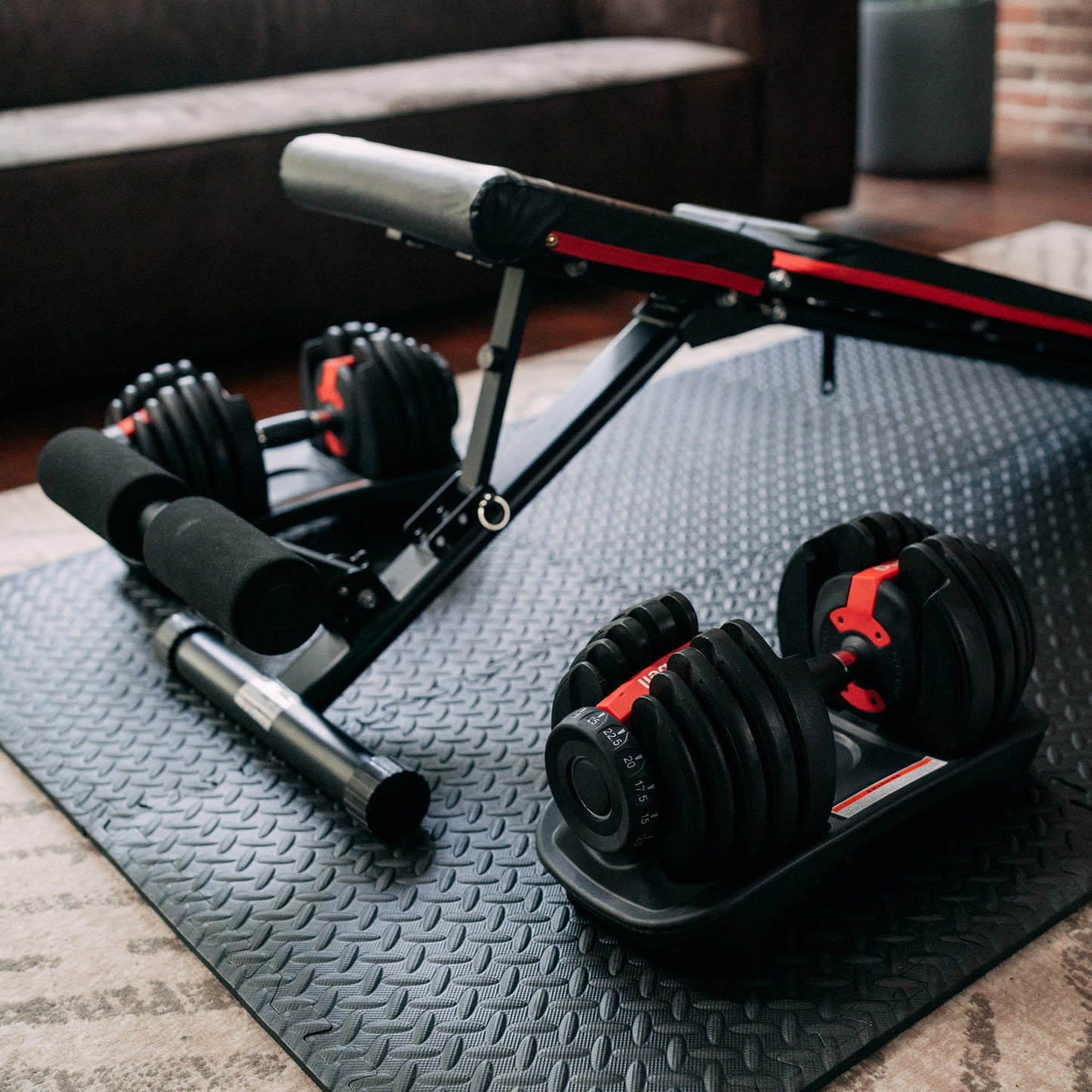 Bundle: Set of Dumbbells (5 - 52.5 lb) & Bench