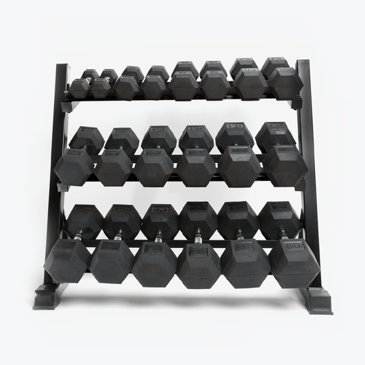 Hex Dumbbell Sets With Rack: 5-25, 5-50 & 5-80 lb