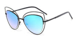 Runbird Women Sunglasses Cat Eye Retro Mirror Sunglasses Hollow Heart Shape