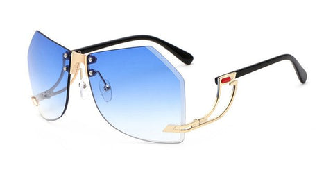 Runbird  Unique Oversized Sunglasses Women Rimlesss Brand Designer