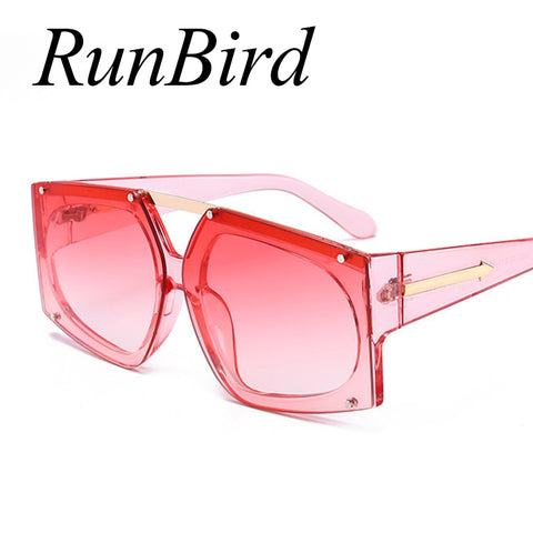 Women Brand Designer Clear Candy Color Shades Vintage Arrow Oversized Glasses