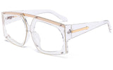Women Brand Designer Clear Candy Color Shades Vintage Arrow Oversized Glasses