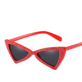DANKEYISI Rinestone Cat Eye Sunglasses for Women Vintage Mirror UV400