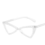 DANKEYISI Rinestone Cat Eye Sunglasses for Women Vintage Mirror UV400