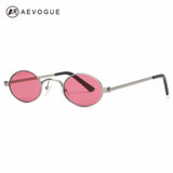 AEVOGUE Sunglasses For Women Small Oval Alloy Frame Vintage Color UV400