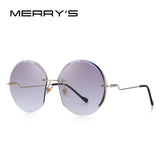MERRY'S DESIGN Women Rimless Round Sunglasses Gradient Lens UV400 Protection S'6116
