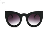 ROYAL GIRL Chunky Cat Eye Sunglasses Women Brand Designer Black White Big Frame Mirror